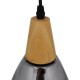 GloboStar® NOAH 01489 Μοντέρνο Κρεμαστό Φωτιστικό Οροφής Μονόφωτο 1 x E27 Γυάλινο με Ξύλο Μαύρο Φιμέ Νίκελ Φ16 x Υ30cm GloboStar® NOAH 01489 Μοντέρνο Κρεμαστό Φωτιστικό Οροφής Μονόφωτο 1 x E27 Γυάλινο με Ξύλο Μαύρο Φιμέ Νίκελ Φ16 x Υ30cm