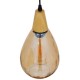 GloboStar® NOAH 01490 Μοντέρνο Κρεμαστό Φωτιστικό Οροφής Μονόφωτο 1 x E27 Γυάλινο με Ξύλο Μελί Φ16 x Υ30cm GloboStar® NOAH 01490 Μοντέρνο Κρεμαστό Φωτιστικό Οροφής Μονόφωτο 1 x E27 Γυάλινο με Ξύλο Μελί Φ16 x Υ30cm