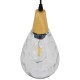 GloboStar® NOAH 01491 Μοντέρνο Κρεμαστό Φωτιστικό Οροφής Μονόφωτο 1 x E27 Γυάλινο με Ξύλο Διάφανο Φ16 x Υ30cm GloboStar® NOAH 01491 Μοντέρνο Κρεμαστό Φωτιστικό Οροφής Μονόφωτο 1 x E27 Γυάλινο με Ξύλο Διάφανο Φ16 x Υ30cm