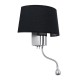 GloboStar® ELEGANT 01492 Μοντέρνο Φωτιστικό Τοίχου Απλίκα Μεταλλικό Χρώμιο Νίκελ με Μαύρο Ύφασμα Δίφωτο 1xE27 - Ρυθμίζόμενο Σώμα Σπιράλ με CREE LED 3W Θερμό Λευκό 2700K - Διακόπτες On / Off Μ26.5 x Π15 x Υ43cm GloboStar® ELEGANT 01492 Μοντέρνο Φωτιστικό Τοίχου Απλίκα Μεταλλικό Χρώμιο Νίκελ με Μαύρο Ύφασμα Δίφωτο 1xE27 - Ρυθμίζόμενο Σώμα Σπιράλ με CREE LED 3W Θερμό Λευκό 2700K - Διακόπτες On / Off Μ26.5 x Π15 x Υ43cm