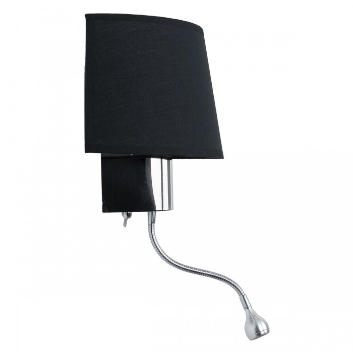 GloboStar® ELEGANT 01492 Μοντέρνο Φωτιστικό Τοίχου Απλίκα Μεταλλικό Χρώμιο Νίκελ με Μαύρο Ύφασμα Δίφωτο 1xE27 - Ρυθμίζόμενο Σώμα Σπιράλ με CREE LED 3W Θερμό Λευκό 2700K - Διακόπτες On / Off Μ26.5 x Π15 x Υ43cm GloboStar® ELEGANT 01492 Μοντέρνο Φωτιστικό Τοίχου Απλίκα Μεταλλικό Χρώμιο Νίκελ με Μαύρο Ύφασμα Δίφωτο 1xE27 - Ρυθμίζόμενο Σώμα Σπιράλ με CREE LED 3W Θερμό Λευκό 2700K - Διακόπτες On / Off Μ26.5 x Π15 x Υ43cm