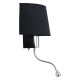 GloboStar® ELEGANT 01492 Μοντέρνο Φωτιστικό Τοίχου Απλίκα Μεταλλικό Χρώμιο Νίκελ με Μαύρο Ύφασμα Δίφωτο 1xE27 - Ρυθμίζόμενο Σώμα Σπιράλ με CREE LED 3W Θερμό Λευκό 2700K - Διακόπτες On / Off Μ26.5 x Π15 x Υ43cm GloboStar® ELEGANT 01492 Μοντέρνο Φωτιστικό Τοίχου Απλίκα Μεταλλικό Χρώμιο Νίκελ με Μαύρο Ύφασμα Δίφωτο 1xE27 - Ρυθμίζόμενο Σώμα Σπιράλ με CREE LED 3W Θερμό Λευκό 2700K - Διακόπτες On / Off Μ26.5 x Π15 x Υ43cm