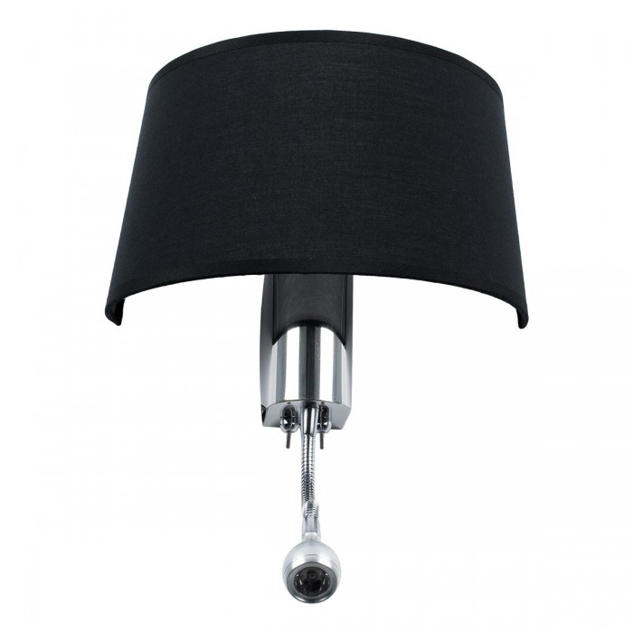 GloboStar® ELEGANT 01492 Μοντέρνο Φωτιστικό Τοίχου Απλίκα Μεταλλικό Χρώμιο Νίκελ με Μαύρο Ύφασμα Δίφωτο 1xE27 - Ρυθμίζόμενο Σώμα Σπιράλ με CREE LED 3W Θερμό Λευκό 2700K - Διακόπτες On / Off Μ26.5 x Π15 x Υ43cm GloboStar® ELEGANT 01492 Μοντέρνο Φωτιστικό Τοίχου Απλίκα Μεταλλικό Χρώμιο Νίκελ με Μαύρο Ύφασμα Δίφωτο 1xE27 - Ρυθμίζόμενο Σώμα Σπιράλ με CREE LED 3W Θερμό Λευκό 2700K - Διακόπτες On / Off Μ26.5 x Π15 x Υ43cm