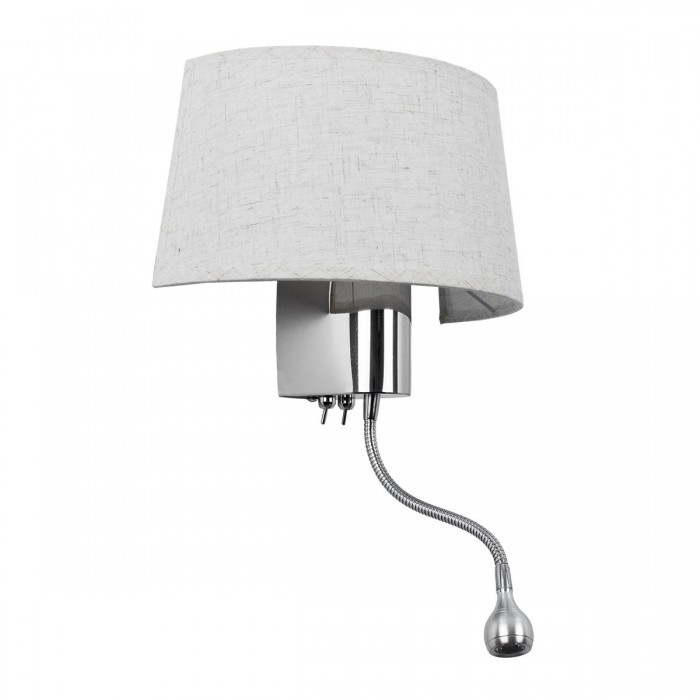 GloboStar® ELEGANT 01493 Μοντέρνο Φωτιστικό Τοίχου Απλίκα Μεταλλικό Χρώμιο Νίκελ με Λευκό Ύφασμα Δίφωτο 1xE27 - Ρυθμίζόμενο Σώμα Σπιράλ με CREE LED 3W Θερμό Λευκό 2700K - Διακόπτες On / Off Μ26.5 x Π15 x Υ43cm GloboStar® ELEGANT 01493 Μοντέρνο Φωτιστικό Τοίχου Απλίκα Μεταλλικό Χρώμιο Νίκελ με Λευκό Ύφασμα Δίφωτο 1xE27 - Ρυθμίζόμενο Σώμα Σπιράλ με CREE LED 3W Θερμό Λευκό 2700K - Διακόπτες On / Off Μ26.5 x Π15 x Υ43cm