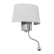 GloboStar® ELEGANT 01493 Μοντέρνο Φωτιστικό Τοίχου Απλίκα Μεταλλικό Χρώμιο Νίκελ με Λευκό Ύφασμα Δίφωτο 1xE27 - Ρυθμίζόμενο Σώμα Σπιράλ με CREE LED 3W Θερμό Λευκό 2700K - Διακόπτες On / Off Μ26.5 x Π15 x Υ43cm GloboStar® ELEGANT 01493 Μοντέρνο Φωτιστικό Τοίχου Απλίκα Μεταλλικό Χρώμιο Νίκελ με Λευκό Ύφασμα Δίφωτο 1xE27 - Ρυθμίζόμενο Σώμα Σπιράλ με CREE LED 3W Θερμό Λευκό 2700K - Διακόπτες On / Off Μ26.5 x Π15 x Υ43cm