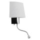 GloboStar® ELEGANT 01493 Μοντέρνο Φωτιστικό Τοίχου Απλίκα Μεταλλικό Χρώμιο Νίκελ με Λευκό Ύφασμα Δίφωτο 1xE27 - Ρυθμίζόμενο Σώμα Σπιράλ με CREE LED 3W Θερμό Λευκό 2700K - Διακόπτες On / Off Μ26.5 x Π15 x Υ43cm GloboStar® ELEGANT 01493 Μοντέρνο Φωτιστικό Τοίχου Απλίκα Μεταλλικό Χρώμιο Νίκελ με Λευκό Ύφασμα Δίφωτο 1xE27 - Ρυθμίζόμενο Σώμα Σπιράλ με CREE LED 3W Θερμό Λευκό 2700K - Διακόπτες On / Off Μ26.5 x Π15 x Υ43cm