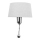 GloboStar® ELEGANT 01493 Μοντέρνο Φωτιστικό Τοίχου Απλίκα Μεταλλικό Χρώμιο Νίκελ με Λευκό Ύφασμα Δίφωτο 1xE27 - Ρυθμίζόμενο Σώμα Σπιράλ με CREE LED 3W Θερμό Λευκό 2700K - Διακόπτες On / Off Μ26.5 x Π15 x Υ43cm GloboStar® ELEGANT 01493 Μοντέρνο Φωτιστικό Τοίχου Απλίκα Μεταλλικό Χρώμιο Νίκελ με Λευκό Ύφασμα Δίφωτο 1xE27 - Ρυθμίζόμενο Σώμα Σπιράλ με CREE LED 3W Θερμό Λευκό 2700K - Διακόπτες On / Off Μ26.5 x Π15 x Υ43cm