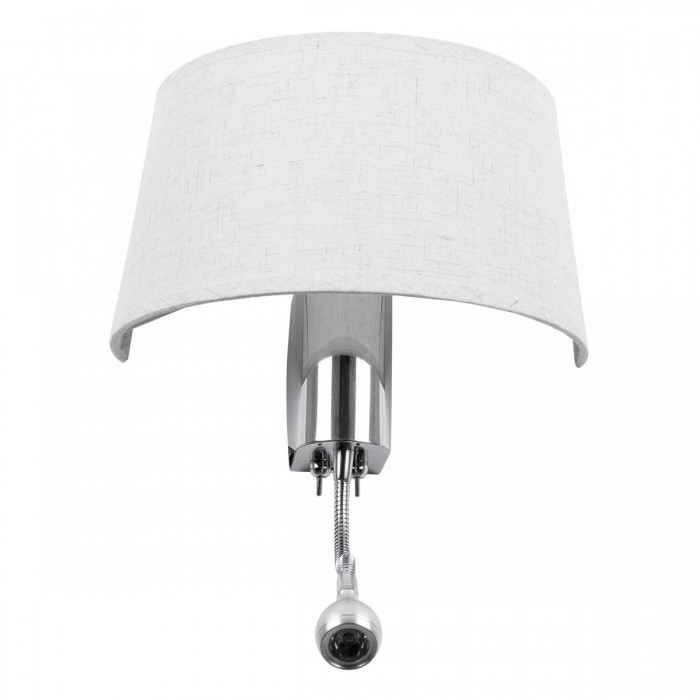 GloboStar® ELEGANT 01493 Μοντέρνο Φωτιστικό Τοίχου Απλίκα Μεταλλικό Χρώμιο Νίκελ με Λευκό Ύφασμα Δίφωτο 1xE27 - Ρυθμίζόμενο Σώμα Σπιράλ με CREE LED 3W Θερμό Λευκό 2700K - Διακόπτες On / Off Μ26.5 x Π15 x Υ43cm GloboStar® ELEGANT 01493 Μοντέρνο Φωτιστικό Τοίχου Απλίκα Μεταλλικό Χρώμιο Νίκελ με Λευκό Ύφασμα Δίφωτο 1xE27 - Ρυθμίζόμενο Σώμα Σπιράλ με CREE LED 3W Θερμό Λευκό 2700K - Διακόπτες On / Off Μ26.5 x Π15 x Υ43cm