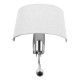 GloboStar® ELEGANT 01493 Μοντέρνο Φωτιστικό Τοίχου Απλίκα Μεταλλικό Χρώμιο Νίκελ με Λευκό Ύφασμα Δίφωτο 1xE27 - Ρυθμίζόμενο Σώμα Σπιράλ με CREE LED 3W Θερμό Λευκό 2700K - Διακόπτες On / Off Μ26.5 x Π15 x Υ43cm GloboStar® ELEGANT 01493 Μοντέρνο Φωτιστικό Τοίχου Απλίκα Μεταλλικό Χρώμιο Νίκελ με Λευκό Ύφασμα Δίφωτο 1xE27 - Ρυθμίζόμενο Σώμα Σπιράλ με CREE LED 3W Θερμό Λευκό 2700K - Διακόπτες On / Off Μ26.5 x Π15 x Υ43cm