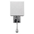 GloboStar® ELEGANT 01495 Μοντέρνο Φωτιστικό Τοίχου Απλίκα Μεταλλικό Χρώμιο Νίκελ με Λευκό Ύφασμα Δίφωτο 1xE27 - Ρυθμίζόμενο Σώμα Σπιράλ με CREE LED 3W Θερμό Λευκό 2700K - Διακόπτες On / Off Μ17 x Π21 x Υ43cm