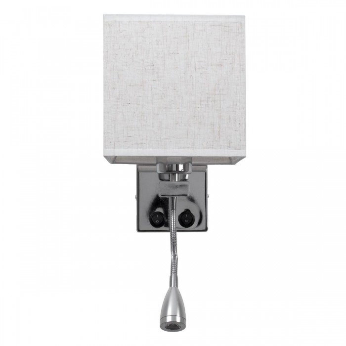 GloboStar® ELEGANT 01495 Μοντέρνο Φωτιστικό Τοίχου Απλίκα Μεταλλικό Χρώμιο Νίκελ με Λευκό Ύφασμα Δίφωτο 1xE27 - Ρυθμίζόμενο Σώμα Σπιράλ με CREE LED 3W Θερμό Λευκό 2700K - Διακόπτες On / Off Μ17 x Π21 x Υ43cm GloboStar® ELEGANT 01495 Μοντέρνο Φωτιστικό Τοίχου Απλίκα Μεταλλικό Χρώμιο Νίκελ με Λευκό Ύφασμα Δίφωτο 1xE27 - Ρυθμίζόμενο Σώμα Σπιράλ με CREE LED 3W Θερμό Λευκό 2700K - Διακόπτες On / Off Μ17 x Π21 x Υ43cm