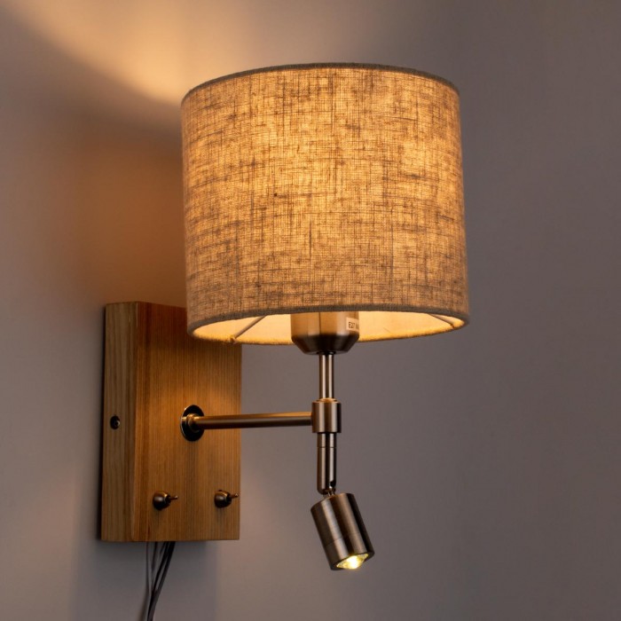 GloboStar® CALLIE 01496 Μοντέρνο Φωτιστικό Τοίχου Απλίκα Μεταλλικό Χρώμιο Νίκελ με Μπεζ Ύφασμα Δίφωτο 1xE27 - Ρυθμίζόμενο Σώμα με CREE LED 3W Θερμό Λευκό 2700K - Διακόπτες On / Off Μ18 x Π23.5 x Υ31cm GloboStar® CALLIE 01496 Μοντέρνο Φωτιστικό Τοίχου Απλίκα Μεταλλικό Χρώμιο Νίκελ με Μπεζ Ύφασμα Δίφωτο 1xE27 - Ρυθμίζόμενο Σώμα με CREE LED 3W Θερμό Λευκό 2700K - Διακόπτες On / Off Μ18 x Π23.5 x Υ31cm
