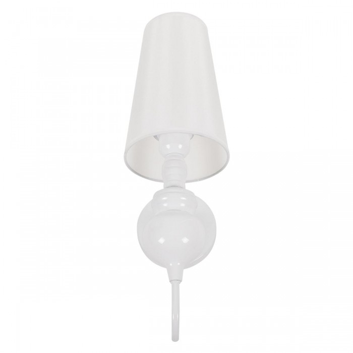 GloboStar® LAURA 01499 Μοντέρνο Φωτιστικό Τοίχου Απλίκα Μονόφωτο Μεταλλικό Λευκό Φ15 x Μ15 x Π21 x Y48cm