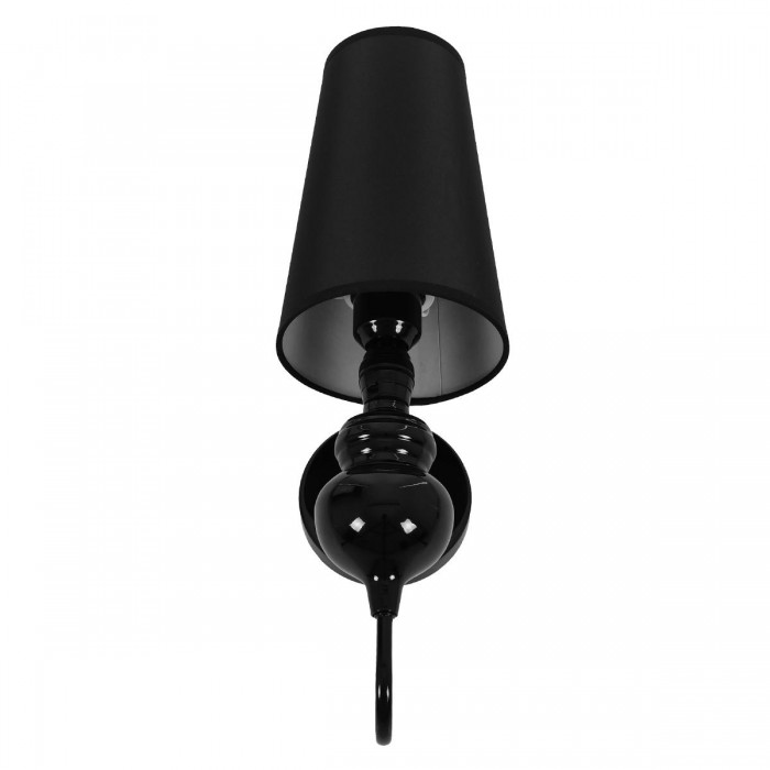 GloboStar® LAURA 01500 Μοντέρνο Φωτιστικό Τοίχου Απλίκα Μονόφωτο Μεταλλικό Μαύρο Φ15 x Μ15 x Π21 x Y48cm
