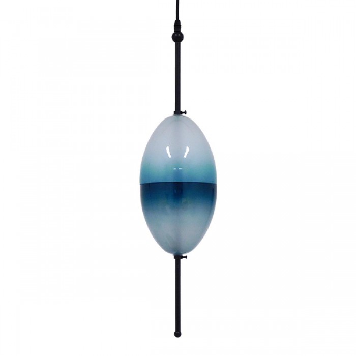 GloboStar® TEARDROP 01501 Μοντέρνο Κρεμαστό Φωτιστικό Οροφής Τρίφωτο 3 x G4 Γυάλινο Τιρκουάζ Διάφανο Φ16 x Υ66cm