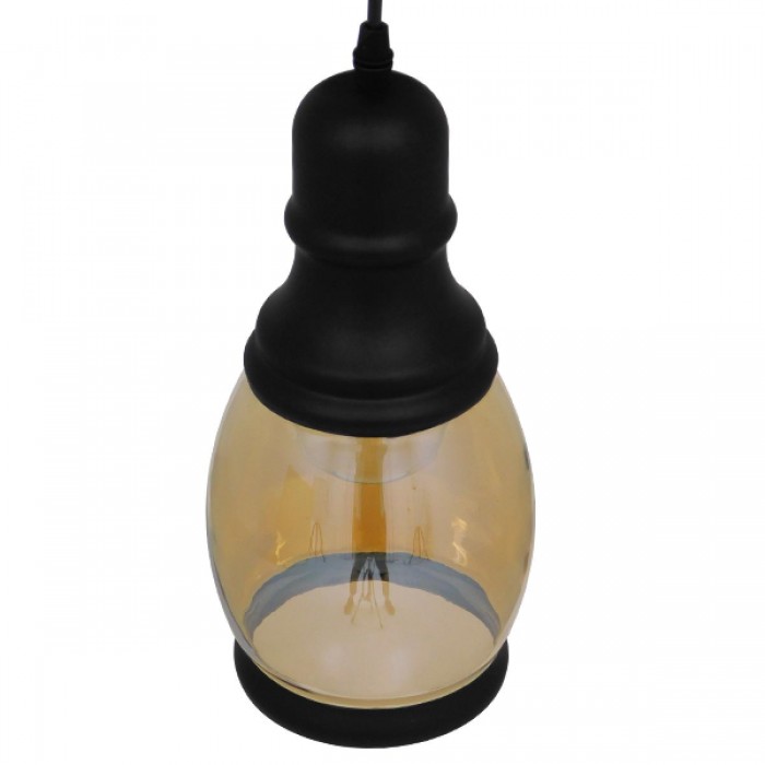 GloboStar® OLIVER 01507 Vintage Κρεμαστό Φωτιστικό Οροφής Μονόφωτο 1 x E27 Γυάλινο Μελί Διάφανο Φ14 x Υ30cm GloboStar® OLIVER 01507 Vintage Κρεμαστό Φωτιστικό Οροφής Μονόφωτο 1 x E27 Γυάλινο Μελί Διάφανο Φ14 x Υ30cm