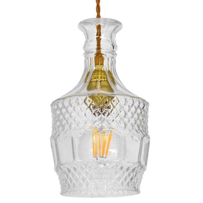 GloboStar® WHISKEY 01513 Vintage Κρεμαστό Φωτιστικό Οροφής Μονόφωτο 1 x E27 Γυάλινο Διάφανο Φ13 x Υ22cm GloboStar® WHISKEY 01513 Vintage Κρεμαστό Φωτιστικό Οροφής Μονόφωτο 1 x E27 Γυάλινο Διάφανο Φ13 x Υ22cm