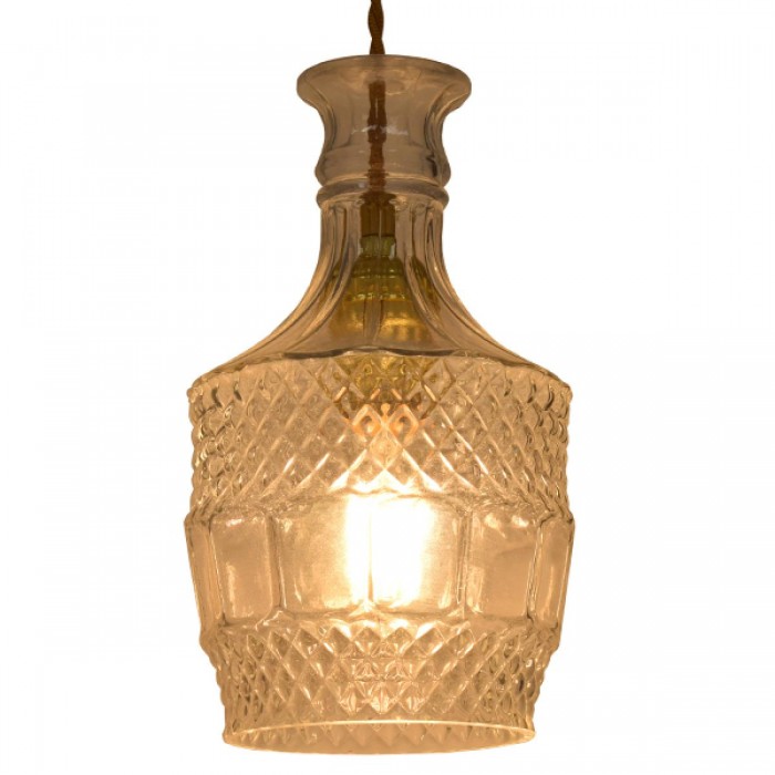 GloboStar® WHISKEY 01513 Vintage Κρεμαστό Φωτιστικό Οροφής Μονόφωτο 1 x E27 Γυάλινο Διάφανο Φ13 x Υ22cm GloboStar® WHISKEY 01513 Vintage Κρεμαστό Φωτιστικό Οροφής Μονόφωτο 1 x E27 Γυάλινο Διάφανο Φ13 x Υ22cm