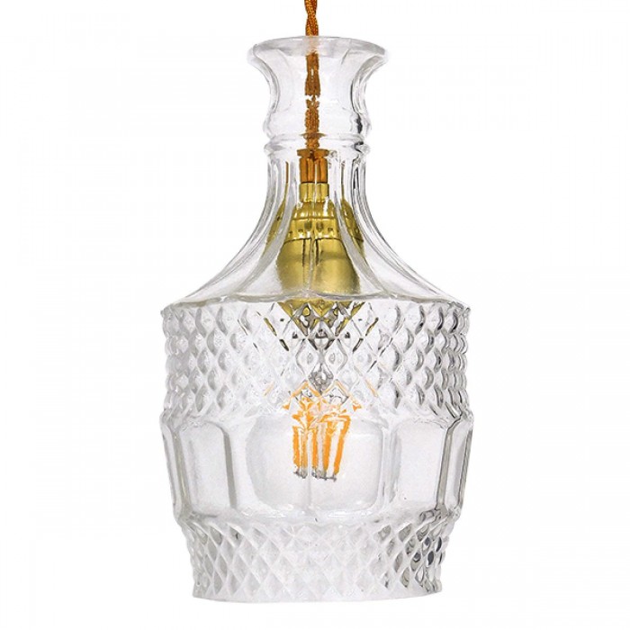 GloboStar® WHISKEY 01513 Vintage Κρεμαστό Φωτιστικό Οροφής Μονόφωτο 1 x E27 Γυάλινο Διάφανο Φ13 x Υ22cm GloboStar® WHISKEY 01513 Vintage Κρεμαστό Φωτιστικό Οροφής Μονόφωτο 1 x E27 Γυάλινο Διάφανο Φ13 x Υ22cm