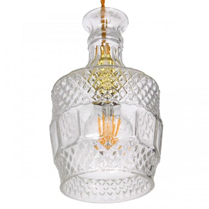 GloboStar® WHISKEY 01513 Vintage Κρεμαστό Φωτιστικό Οροφής Μονόφωτο 1 x E27 Γυάλινο Διάφανο Φ13 x Υ22cm GloboStar® WHISKEY 01513 Vintage Κρεμαστό Φωτιστικό Οροφής Μονόφωτο 1 x E27 Γυάλινο Διάφανο Φ13 x Υ22cm