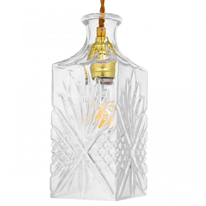 GloboStar® BRANDY 01516 Vintage Κρεμαστό Φωτιστικό Οροφής Μονόφωτο 1 x E27 Γυάλινο Διάφανο Φ10 x Υ24cm GloboStar® BRANDY 01516 Vintage Κρεμαστό Φωτιστικό Οροφής Μονόφωτο 1 x E27 Γυάλινο Διάφανο Φ10 x Υ24cm