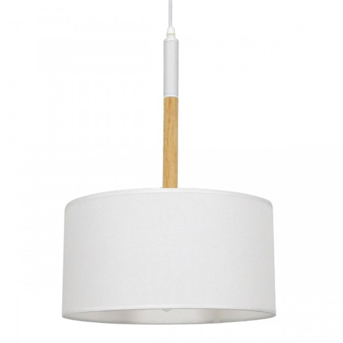 GloboStar® BRONX 01518 Μοντέρνο Κρεμαστό Φωτιστικό Οροφής Μονόφωτο 1 x E27 Μεταλλικό με Λευκό Καπέλο Φ35 x Y50cm