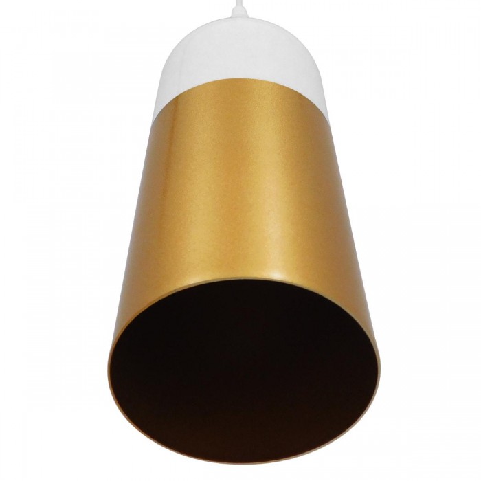 GloboStar® PALAZZO 01524 Μοντέρνο Κρεμαστό Φωτιστικό Οροφής Μονόφωτο 1 x E27 Λευκό - Χρυσό Μεταλλικό Καμπάνα Φ14 x Υ34cm GloboStar® PALAZZO 01524 Μοντέρνο Κρεμαστό Φωτιστικό Οροφής Μονόφωτο 1 x E27 Λευκό - Χρυσό Μεταλλικό Καμπάνα Φ14 x Υ34cm