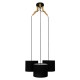 GloboStar® RAMSON 01525 Μοντέρνο Κρεμαστό Φωτιστικό Οροφής Τρίφωτο 3 x E27 Μαύρο με Ξύλο και Υφασμάτινα Καπελα Φ67 x Υ65cm GloboStar® RAMSON 01525 Μοντέρνο Κρεμαστό Φωτιστικό Οροφής Τρίφωτο 3 x E27 Μαύρο με Ξύλο και Υφασμάτινα Καπελα Φ67 x Υ65cm