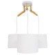 GloboStar® RAMSON 01526 Μοντέρνο Κρεμαστό Φωτιστικό Οροφής Τρίφωτο 3 x E27 Λευκό με Ξύλο και Υφασμάτινα Καπελα Φ67 x Υ65cm GloboStar® RAMSON 01526 Μοντέρνο Κρεμαστό Φωτιστικό Οροφής Τρίφωτο 3 x E27 Λευκό με Ξύλο και Υφασμάτινα Καπελα Φ67 x Υ65cm