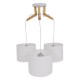GloboStar® RAMSON 01526 Μοντέρνο Κρεμαστό Φωτιστικό Οροφής Τρίφωτο 3 x E27 Λευκό με Ξύλο και Υφασμάτινα Καπελα Φ67 x Υ65cm GloboStar® RAMSON 01526 Μοντέρνο Κρεμαστό Φωτιστικό Οροφής Τρίφωτο 3 x E27 Λευκό με Ξύλο και Υφασμάτινα Καπελα Φ67 x Υ65cm
