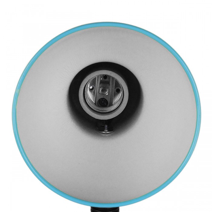 GloboStar® STUDENT BLUE 01532 Μοντέρνο Επιτραπέζιο Φωτιστικό Γραφείου Μονόφωτο Μεταλλικό Θαλασσί Λευκό με Διακόπτη ΟN/OFF Φ12 x Υ32cm