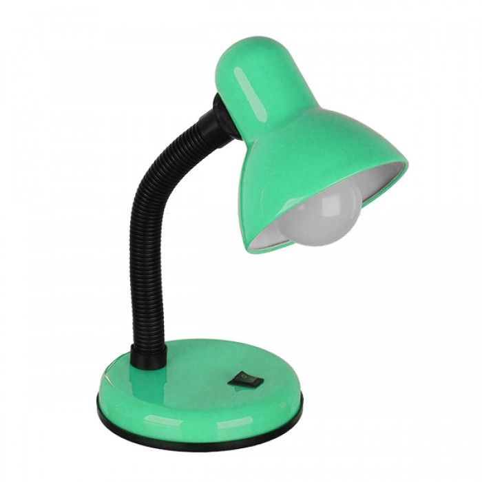 GloboStar® STUDENT GREEN 01533 Μοντέρνο Επιτραπέζιο Φωτιστικό Γραφείου Μονόφωτο Μεταλλικό Πράσινο Λευκό με Διακόπτη ΟN/OFF Φ12 x Υ32cm