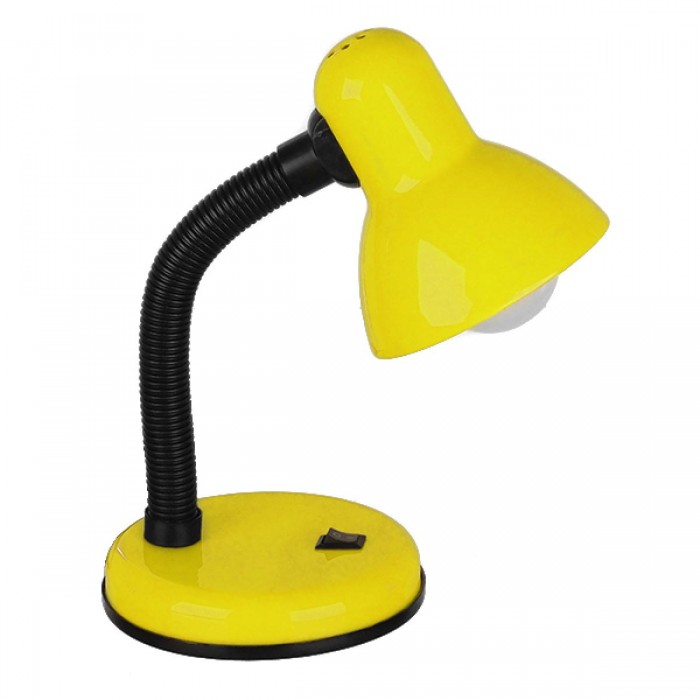 GloboStar® STUDENT YELLOW 01536 Μοντέρνο Επιτραπέζιο Φωτιστικό Γραφείου Μονόφωτο Μεταλλικό Κίτρινο Λευκό με Διακόπτη ΟN/OFF Φ12 x Υ32cm