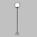 GloboStar® VERSAILLES 01540 Μοντέρνο Φωτιστικό Δαπέδου Μονόφωτο 1 x E27 Μαύρο Μεταλλικό με Γαλακτερή Γυάλινη Μπάλα D25 x H150cm