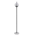 GloboStar® VERSAILLES 01540 Μοντέρνο Φωτιστικό Δαπέδου Μονόφωτο 1 x E27 Μαύρο Μεταλλικό με Γαλακτερή Γυάλινη Μπάλα D25 x H150cm