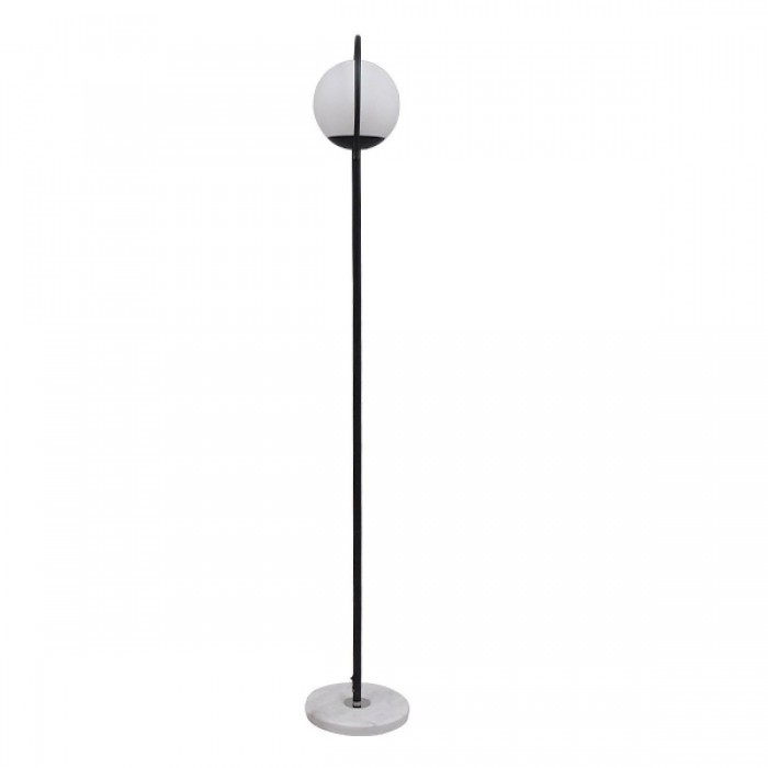GloboStar® VERSAILLES 01540 Μοντέρνο Φωτιστικό Δαπέδου Μονόφωτο 1 x E27 Μαύρο Μεταλλικό με Γαλακτερή Γυάλινη Μπάλα D25 x H150cm GloboStar® VERSAILLES 01540 Μοντέρνο Φωτιστικό Δαπέδου Μονόφωτο 1 x E27 Μαύρο Μεταλλικό με Γαλακτερή Γυάλινη Μπάλα D25 x H150cm