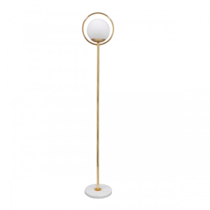 GloboStar® VERSAILLES 01541 Μοντέρνο Φωτιστικό Δαπέδου Μονόφωτο 1 x E27 Χρυσό Μεταλλικό με Γαλακτερή Γυάλινη Μπάλα D25 x H150cm GloboStar® VERSAILLES 01541 Μοντέρνο Φωτιστικό Δαπέδου Μονόφωτο 1 x E27 Χρυσό Μεταλλικό με Γαλακτερή Γυάλινη Μπάλα D25 x H150cm