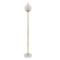 GloboStar® VERSAILLES 01541 Μοντέρνο Φωτιστικό Δαπέδου Μονόφωτο 1 x E27 Χρυσό Μεταλλικό με Γαλακτερή Γυάλινη Μπάλα D25 x H150cm