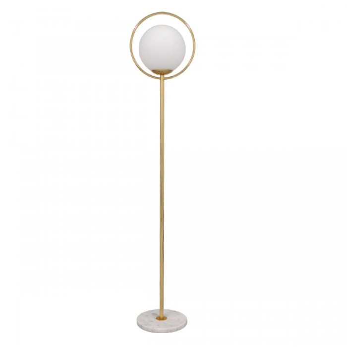 GloboStar® VERSAILLES 01543 Μοντέρνο Φωτιστικό Δαπέδου Μονόφωτο 1 x E27 Χρυσό Μεταλλικό με Γαλακτερή Γυάλινη Μπάλα D35 x H170cm GloboStar® VERSAILLES 01543 Μοντέρνο Φωτιστικό Δαπέδου Μονόφωτο 1 x E27 Χρυσό Μεταλλικό με Γαλακτερή Γυάλινη Μπάλα D35 x H170cm