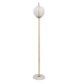 GloboStar® VERSAILLES 01543 Μοντέρνο Φωτιστικό Δαπέδου Μονόφωτο 1 x E27 Χρυσό Μεταλλικό με Γαλακτερή Γυάλινη Μπάλα D35 x H170cm