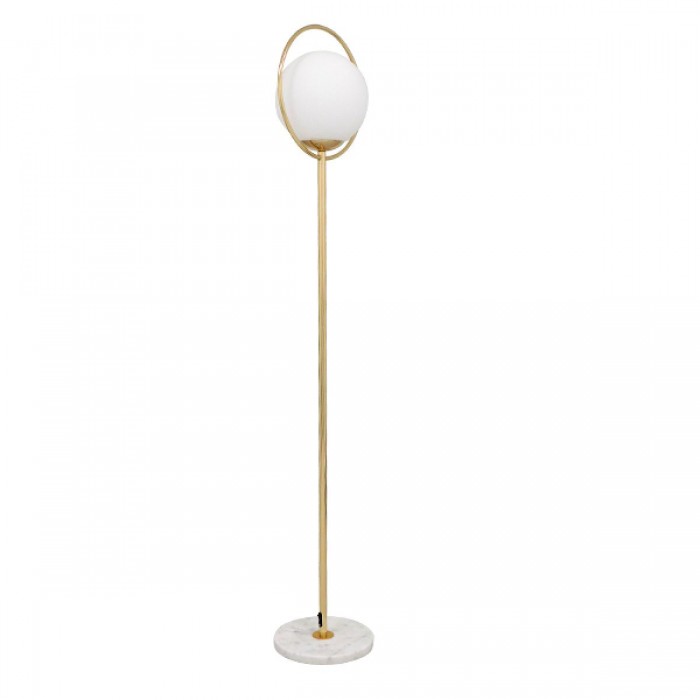 GloboStar® VERSAILLES 01543 Μοντέρνο Φωτιστικό Δαπέδου Μονόφωτο 1 x E27 Χρυσό Μεταλλικό με Γαλακτερή Γυάλινη Μπάλα D35 x H170cm GloboStar® VERSAILLES 01543 Μοντέρνο Φωτιστικό Δαπέδου Μονόφωτο 1 x E27 Χρυσό Μεταλλικό με Γαλακτερή Γυάλινη Μπάλα D35 x H170cm