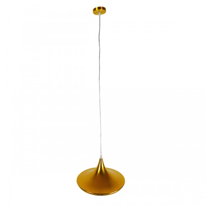 GloboStar® SHANGHAI GOLD 01545 Μοντέρνο Κρεμαστό Φωτιστικό Οροφής Μονόφωτο 1 x E27 Χρυσό Μεταλλικό Καμπάνα Φ37 x Y20cm