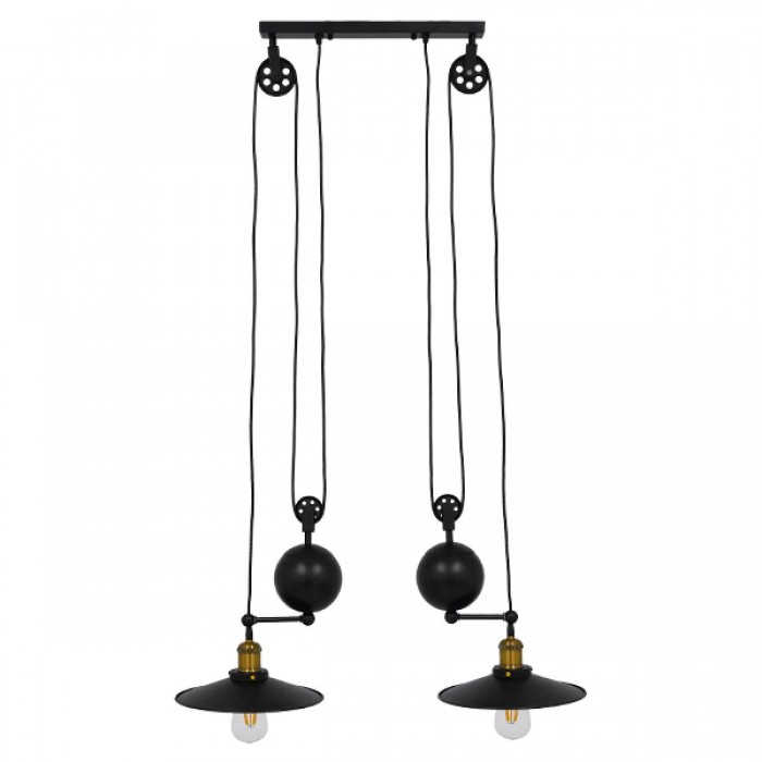GloboStar® CARILO 01550 Vintage Industrial Κρεμαστό Φωτιστικό Οροφής Δίφωτο 2 x E27 Μαύρο Μεταλλικό με Ρυθμιζόμενη Ανάρτηση Μ72 x Π26 x Υ120cm GloboStar® CARILO 01550 Vintage Industrial Κρεμαστό Φωτιστικό Οροφής Δίφωτο 2 x E27 Μαύρο Μεταλλικό με Ρυθμιζόμενη Ανάρτηση Μ72 x Π26 x Υ120cm