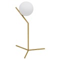 GloboStar® ELFIS GOLD 01551 Μοντέρνο Επιτραπέζιο Φωτιστικό Πορτατίφ Μονόφωτο Χρυσό Μεταλλικό με Λευκό Γυαλί Φ15 x Υ53cm