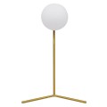 GloboStar® ELFIS GOLD 01551 Μοντέρνο Επιτραπέζιο Φωτιστικό Πορτατίφ Μονόφωτο Χρυσό Μεταλλικό με Λευκό Γυαλί Φ15 x Υ53cm