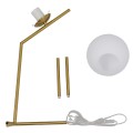 GloboStar® ELFIS GOLD 01551 Μοντέρνο Επιτραπέζιο Φωτιστικό Πορτατίφ Μονόφωτο Χρυσό Μεταλλικό με Λευκό Γυαλί Φ15 x Υ53cm