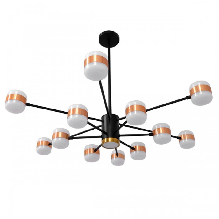 GloboStar® ORNATE 01553 Μοντέρνο Φωτιστικό Οροφής LED 104 Watt Πολύφωτο Μαύρο με Μπρονζέ και Χρυσές Λεπτομέρειες Μεταλλικό Λευκό Ημέρας 4500k Φ63 x Y36-45cm GloboStar® ORNATE 01553 Μοντέρνο Φωτιστικό Οροφής LED 104 Watt Πολύφωτο Μαύρο με Μπρονζέ και Χρυσές Λεπτομέρειες Μεταλλικό Λευκό Ημέρας 4500k Φ63 x Y36-45cm