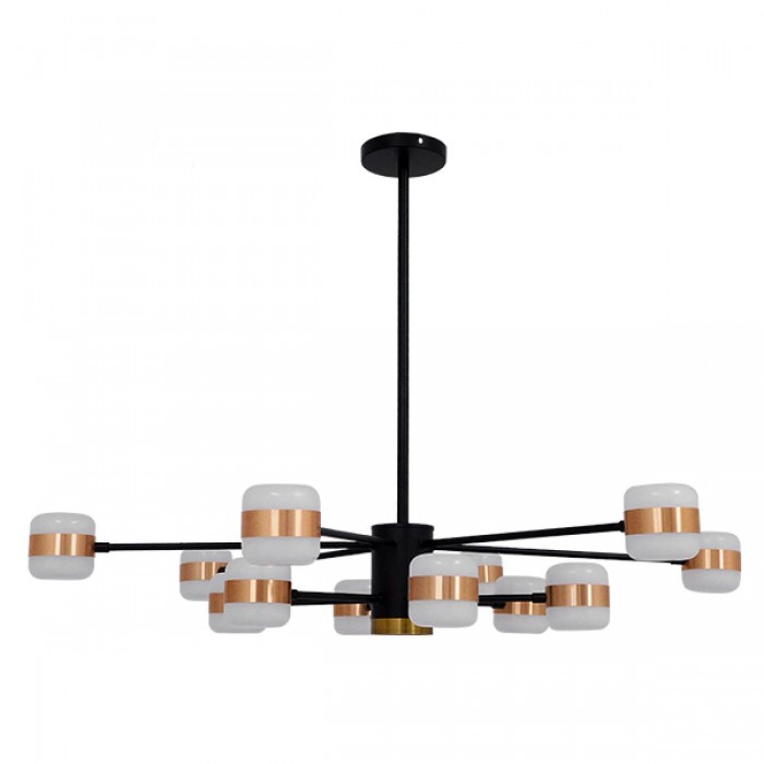GloboStar® ORNATE 01553 Μοντέρνο Φωτιστικό Οροφής LED 104 Watt Πολύφωτο Μαύρο με Μπρονζέ και Χρυσές Λεπτομέρειες Μεταλλικό Λευκό Ημέρας 4500k Φ63 x Y36-45cm GloboStar® ORNATE 01553 Μοντέρνο Φωτιστικό Οροφής LED 104 Watt Πολύφωτο Μαύρο με Μπρονζέ και Χρυσές Λεπτομέρειες Μεταλλικό Λευκό Ημέρας 4500k Φ63 x Y36-45cm