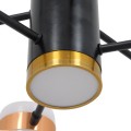 GloboStar® ORNATE 01553 Μοντέρνο Φωτιστικό Οροφής LED 104 Watt Πολύφωτο Μαύρο με Μπρονζέ και Χρυσές Λεπτομέρειες Μεταλλικό Λευκό Ημέρας 4500k Φ63 x Y36-45cm