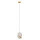 GloboStar® HUDSON 01554 Μοντέρνο Κρεμαστό Φωτιστικό Οροφής Μονόφωτο 1 x E27 Λευκό με Χρυσό Φ20 x Υ25cm